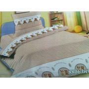 Детское постельное белье в кроватку "Зверюшки бежевый"